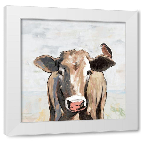 Quick Stop in the Pasture White Modern Wood Framed Art Print by White Ladder