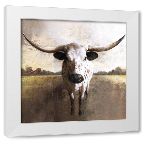 Spotted Cow White Modern Wood Framed Art Print by White Ladder