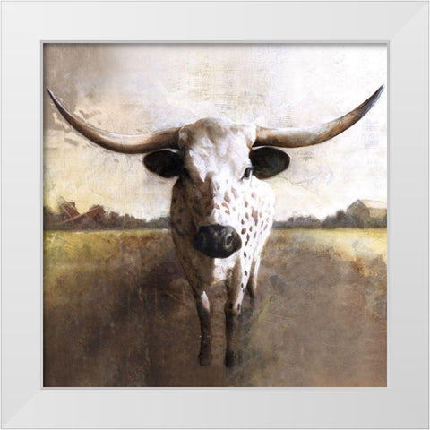 Spotted Cow White Modern Wood Framed Art Print by White Ladder