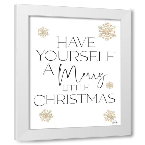 Merry Little Christmas White Modern Wood Framed Art Print by Yass Naffas Designs