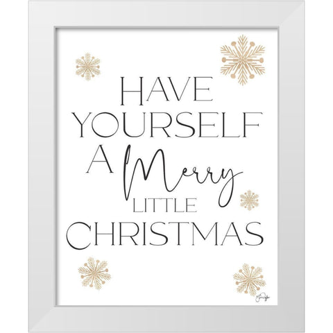 Merry Little Christmas White Modern Wood Framed Art Print by Yass Naffas Designs