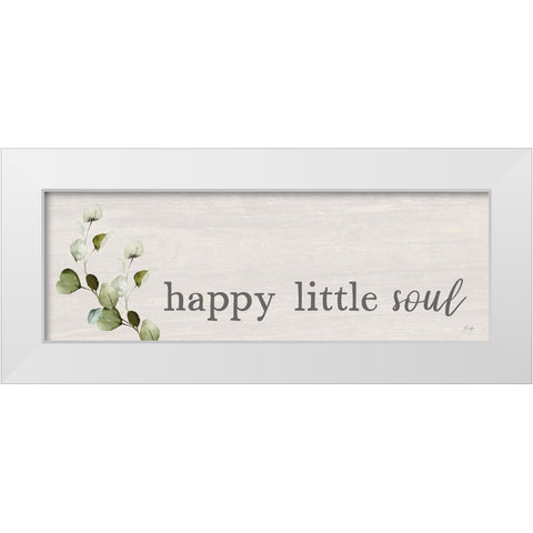 Happy Little Soul White Modern Wood Framed Art Print by Yass Naffas Designs