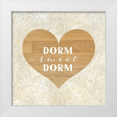 Dorm Sweet Dorm White Modern Wood Framed Art Print by Yass Naffas Designs