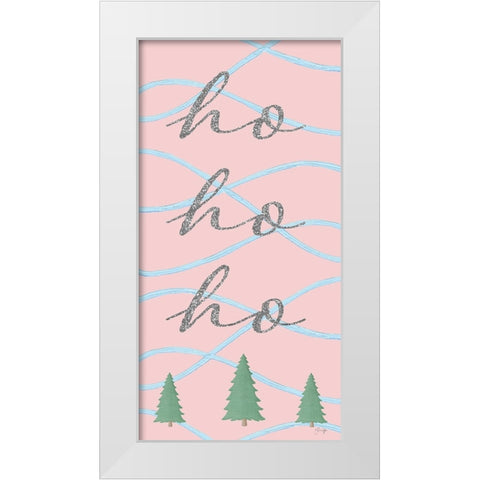 Ho, Ho, Ho White Modern Wood Framed Art Print by Yass Naffas Designs