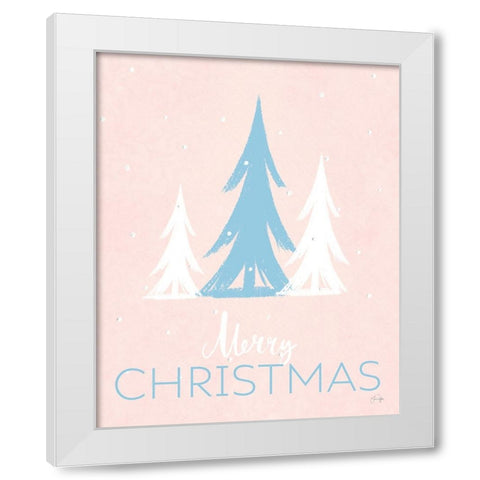 Merry Christmas White Modern Wood Framed Art Print by Yass Naffas Designs