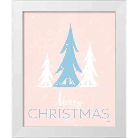 Merry Christmas White Modern Wood Framed Art Print by Yass Naffas Designs