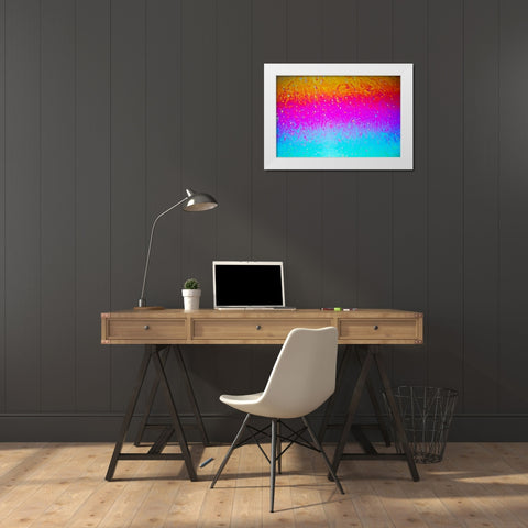 Abstract pattern of refracted light in soap bubble White Modern Wood Framed Art Print by Jones, Adam