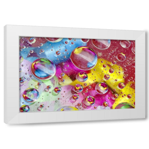 Abstract of bubbles of color White Modern Wood Framed Art Print by Rotenberg, Nancy