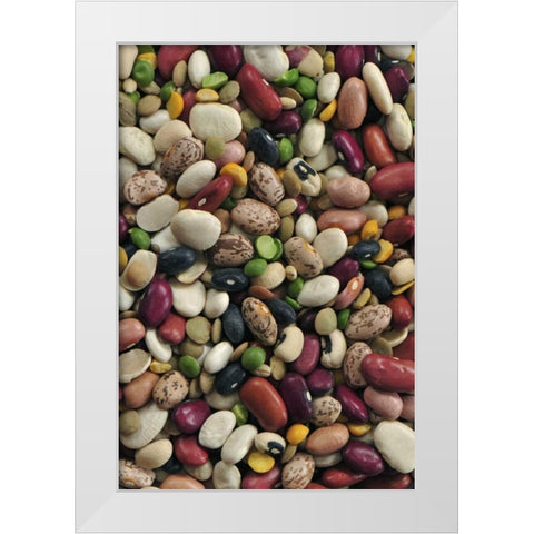 USA Colorful dried bean soup mixture White Modern Wood Framed Art Print by Terrill, Steve