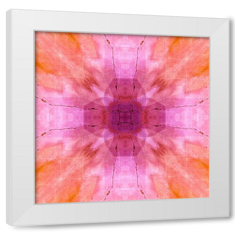 Pink and orange abstract White Modern Wood Framed Art Print by Jaynes Gallery
