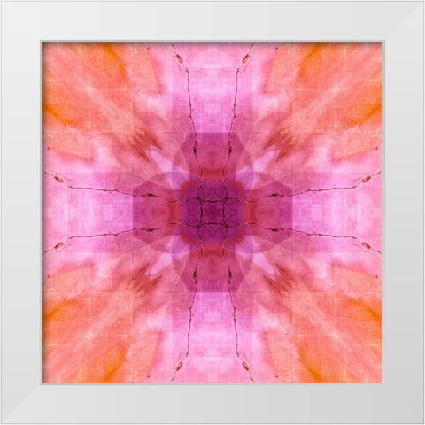 Pink and orange abstract White Modern Wood Framed Art Print by Jaynes Gallery