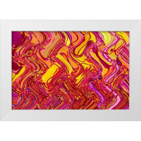 Red and Yellow Abstract White Modern Wood Framed Art Print by Engelbrecht, Lisa S.