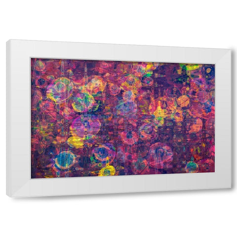 Abstract Purple Circles White Modern Wood Framed Art Print by Engelbrecht, Lisa S.