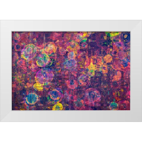 Abstract Purple Circles White Modern Wood Framed Art Print by Engelbrecht, Lisa S.