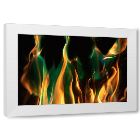 Colorful flames White Modern Wood Framed Art Print by Herbig, David