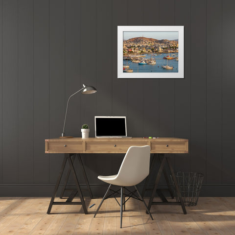 City Mindelo-a seaport on the island Sao Vicente-Cape Verde Africa White Modern Wood Framed Art Print by Zwick, Martin