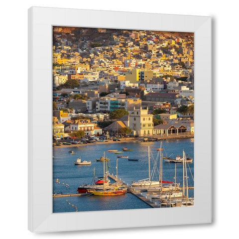 City Mindelo-a seaport on the island Sao Vicente-Cape Verde Africa White Modern Wood Framed Art Print by Zwick, Martin
