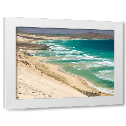 Coastal landscape near Calhau Island Sao Vicente-Cape Verde White Modern Wood Framed Art Print by Zwick, Martin