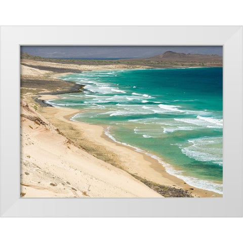 Coastal landscape near Calhau Island Sao Vicente-Cape Verde White Modern Wood Framed Art Print by Zwick, Martin