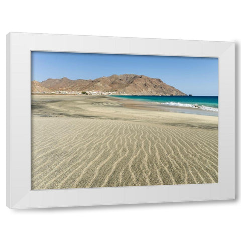 The beach near Sao Pedro Island Sao Vicente-Cape Verde White Modern Wood Framed Art Print by Zwick, Martin