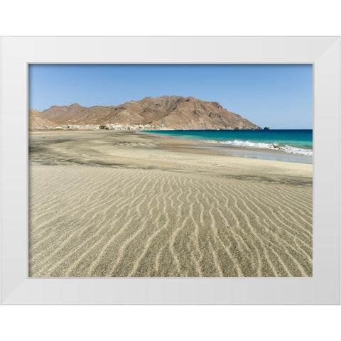 The beach near Sao Pedro Island Sao Vicente-Cape Verde White Modern Wood Framed Art Print by Zwick, Martin