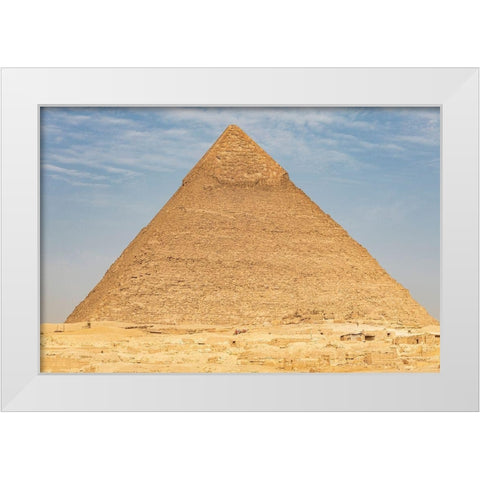 Africa-Egypt-Cairo Giza plateau Pyramid of Khafre in Giza White Modern Wood Framed Art Print by Wilson, Emily