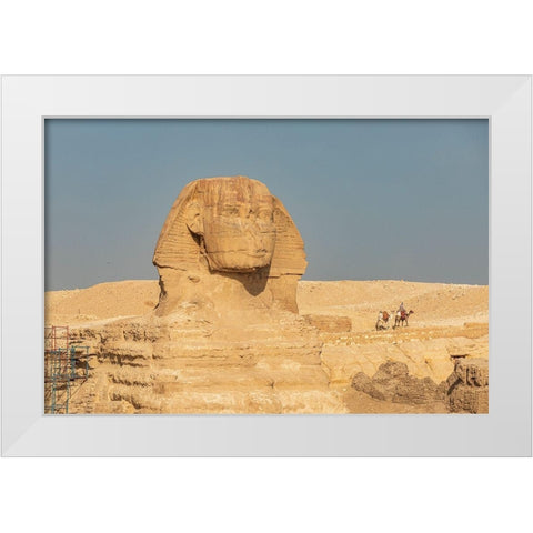 Africa-Egypt-Cairo Giza plateau Great Sphinx of Giza White Modern Wood Framed Art Print by Wilson, Emily
