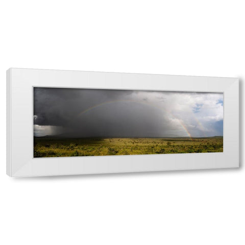 A rainbow over the savannah-Tsavo-Kenya White Modern Wood Framed Art Print by Pitamitz, Sergio