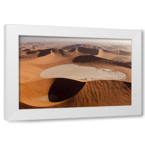 Namibia, Namib Desert Patterns on sand dunes White Modern Wood Framed Art Print by Kaveney, Wendy