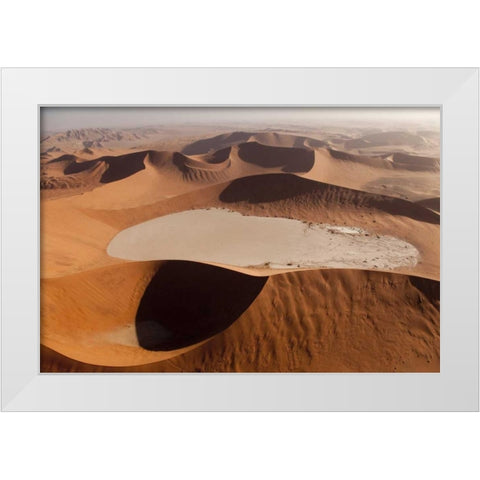 Namibia, Namib Desert Patterns on sand dunes White Modern Wood Framed Art Print by Kaveney, Wendy