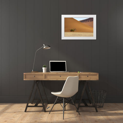 Namibia, Sossusvlei Contrasting sand dunes White Modern Wood Framed Art Print by Kaveney, Wendy