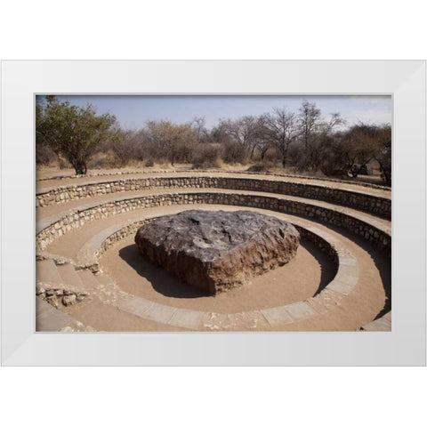 Africa, Namibia View of the Hoba Meteorite White Modern Wood Framed Art Print by Kaveney, Wendy