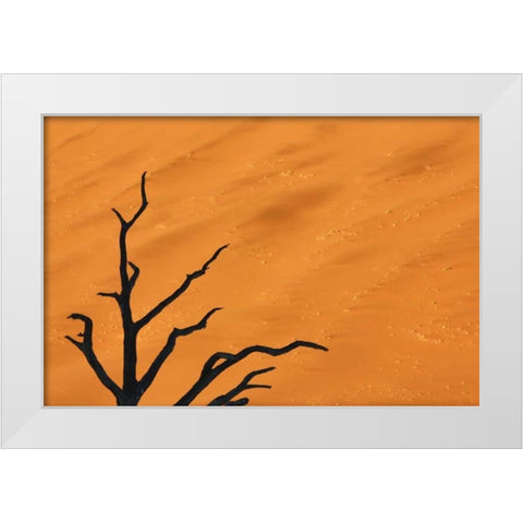 Namibia, Dead Vlei Tree branches and sand dune White Modern Wood Framed Art Print by Kaveney, Wendy