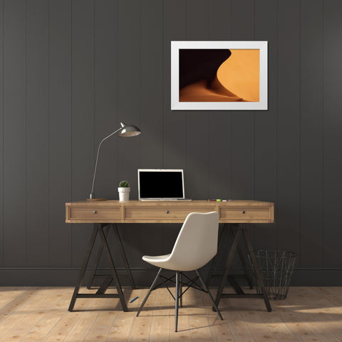 Namibia, Namib-Naukluft Park Sand dune abstract White Modern Wood Framed Art Print by Kaveney, Wendy