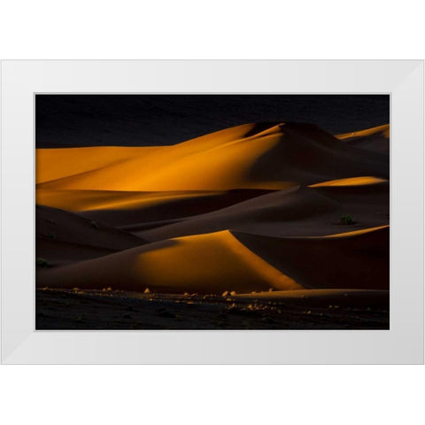 Namibia, Namib-Naukluft NP Abstract of sand dune White Modern Wood Framed Art Print by Young, Bill