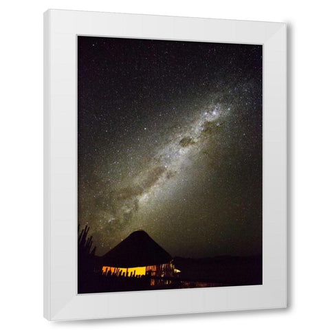 Africa, Namibia Milky Way and night sky White Modern Wood Framed Art Print by Young, Bill