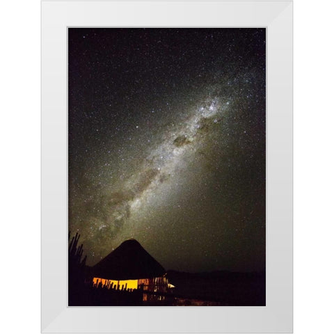 Africa, Namibia Milky Way and night sky White Modern Wood Framed Art Print by Young, Bill