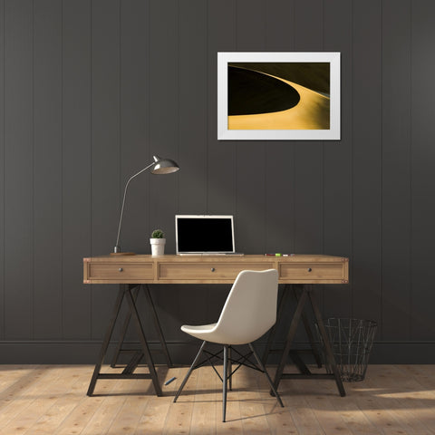 Namibia Abstract of sand dune near Walvis Bay White Modern Wood Framed Art Print by Young, Bill