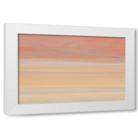 Namibia Abstract of heat distorting grassy plain White Modern Wood Framed Art Print by Young, Bill