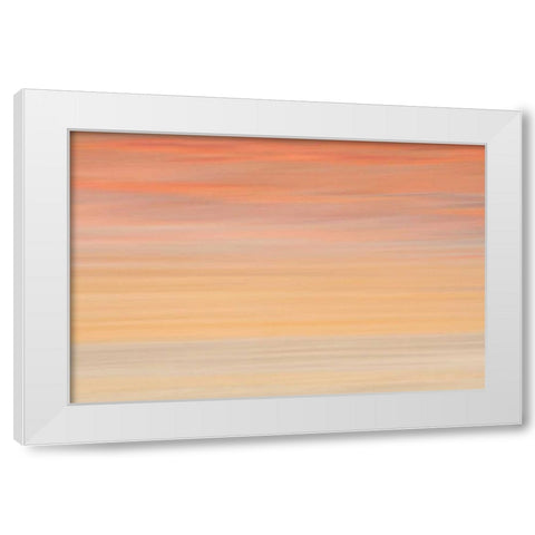 Namibia Abstract of heat distorting grassy plain White Modern Wood Framed Art Print by Young, Bill