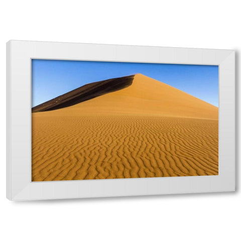 Namibia, Namib-Naukluft NP Patterns in sand dune White Modern Wood Framed Art Print by Young, Bill