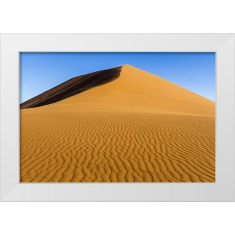 Namibia, Namib-Naukluft NP Patterns in sand dune White Modern Wood Framed Art Print by Young, Bill