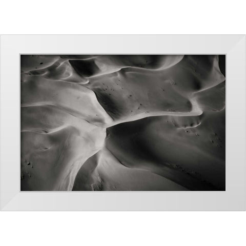 Namibia, Namib-Naukluft NP Aerial of sand dunes White Modern Wood Framed Art Print by Young, Bill