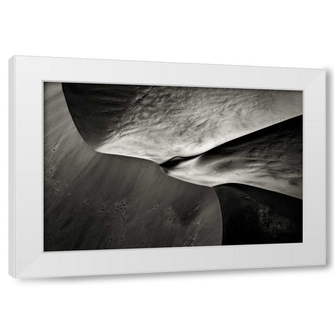 Namibia, Namib Desert Aerial view of sand dunes White Modern Wood Framed Art Print by Young, Bill