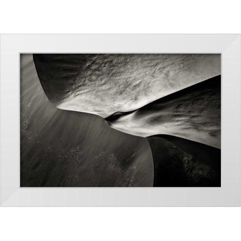 Namibia, Namib Desert Aerial view of sand dunes White Modern Wood Framed Art Print by Young, Bill