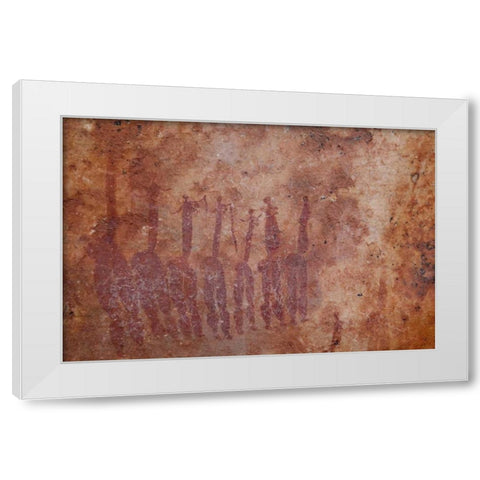 South Africa Rock painting of dancing ladies White Modern Wood Framed Art Print by Kaveney, Wendy