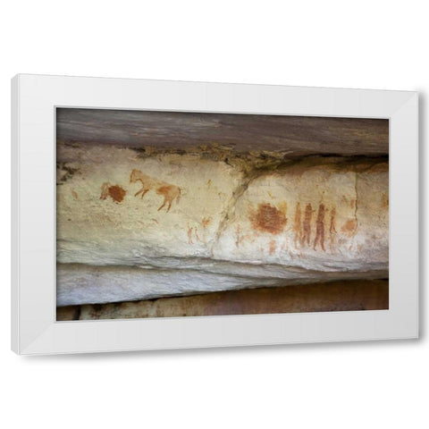 South Africa, Sevilla Rock Art Trail Rock art White Modern Wood Framed Art Print by Kaveney, Wendy