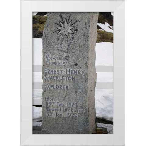 South Georgia Isl, Grytviken Headstone White Modern Wood Framed Art Print by Paulson, Don