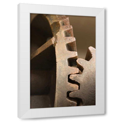 Antarctica, Grytviken Abandoned whaling machine White Modern Wood Framed Art Print by Grall, Don