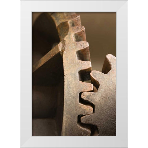 Antarctica, Grytviken Abandoned whaling machine White Modern Wood Framed Art Print by Grall, Don